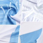 Maillot de football personnalisé à sublimation avec lignes ondulées blanches marine Maillot de football personnalisé à sublimation avec lignes ondulées blanches marine