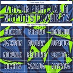 Maillot de football personnalisé bleu marine/vert fluo par sublimation Maillot de football personnalisé bleu marine/vert fluo par sublimation