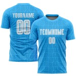 Maillot de football personnalisé bleu clair et blanc à sublimation à domicile Maillot de football personnalisé bleu clair et blanc à sublimation à domicile