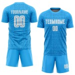 Maillot de football personnalisé bleu clair et blanc à sublimation à domicile Maillot de football personnalisé bleu clair et blanc à sublimation à domicile