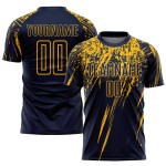 Maillot de football personnalisé à sublimation jaune marine Maillot de football personnalisé à sublimation jaune marine