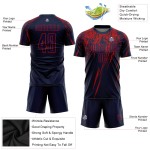 Maillot de football personnalisé à sublimation rouge marine Maillot de football personnalisé à sublimation rouge marine
