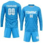 Maillot de football personnalisé bleu clair et blanc à sublimation à domicile Maillot de football personnalisé bleu clair et blanc à sublimation à domicile
