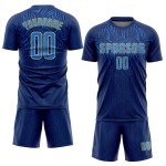 Maillot de football personnalisé bleu marine, royal et doré, sublimé Maillot de football personnalisé bleu marine, royal et doré, sublimé